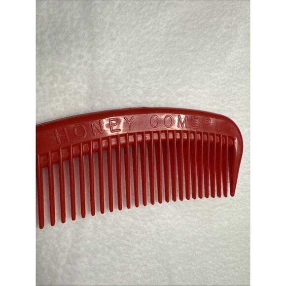 Vintage Rare Honey Comb Red Wide Tooth Rectangle Hair Small Pocket Travel  Brush main image 6